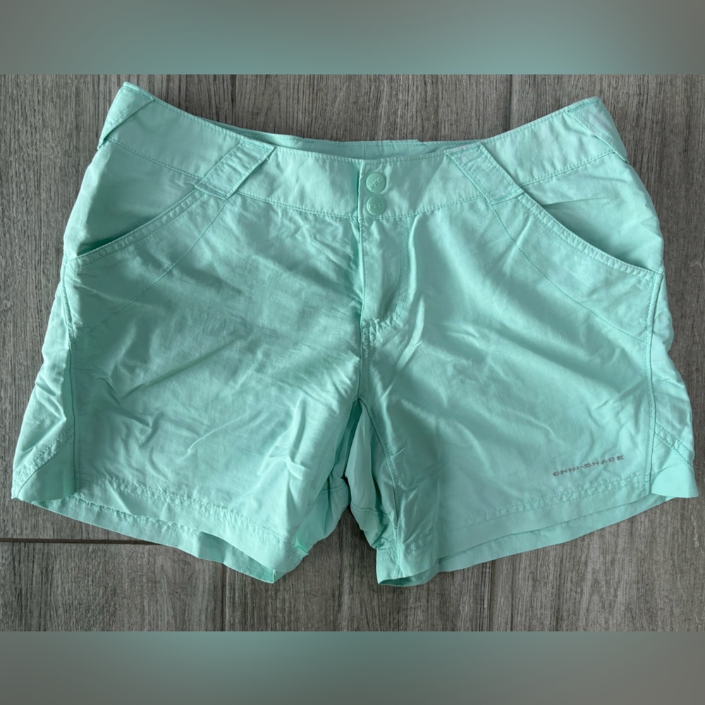 Women’s PFG Columbia Coral Point Shorts, Teal, Medium, EUC